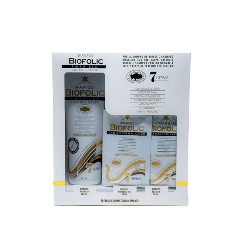 Kit Biofolic Amarillo Obsequio Biofilic Normal + Tratamiento Capilar