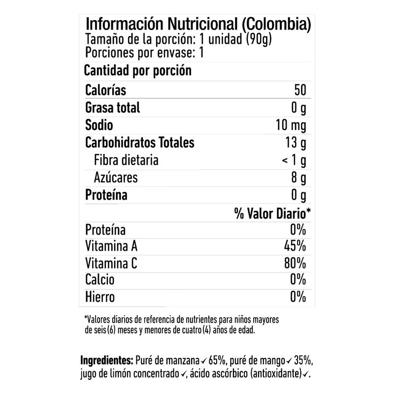 Compota Orgánica Mah Mango. Manzana